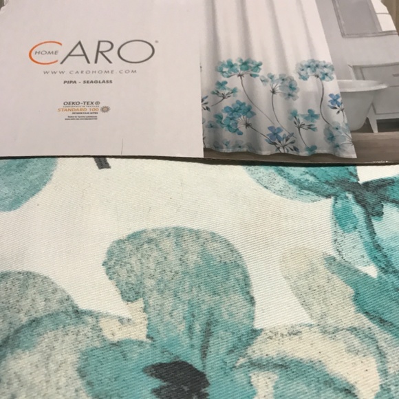 Shower Curtain CARO HOME Shower Curtain Beautiful Flowers  Like New FINAL SALE - Picture 4 of 6